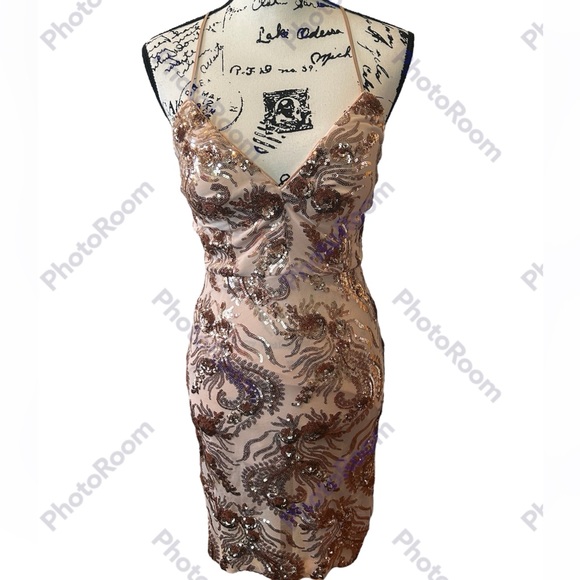 Simply Pink Sequin Cocktail Dress - Picture 1 of 6